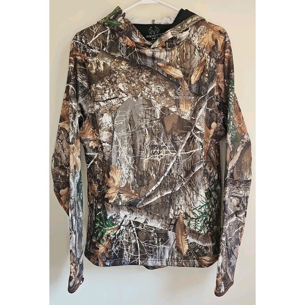 Men's Realtree Edge Hoodie Sweatshirt M 38-40 All Over Print Camo Hunting